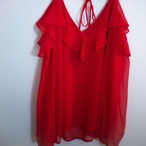 Dry goods long sleeve with shoulder cut out blouse